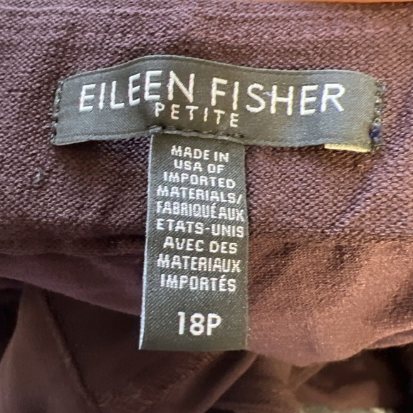 Eileen Fisher Pants Women 18P Burgundy Crop Lightweight Washable Stretch Crepe - Picture 5 of 11